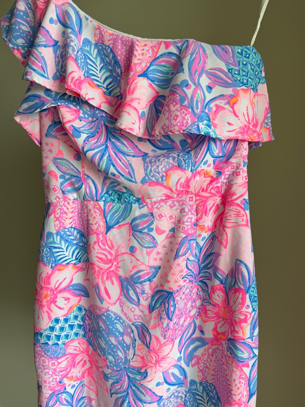 Lilly Pulitzer Kipton Romper Pink Isle Snappy Turtle One Shoulder Size 10 - Picture 6 of 12